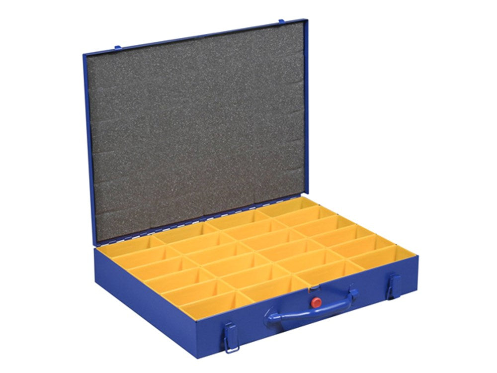 KOFFER METAAL BLAUW 24 VAKKEN 430X325X67MM - IR191103