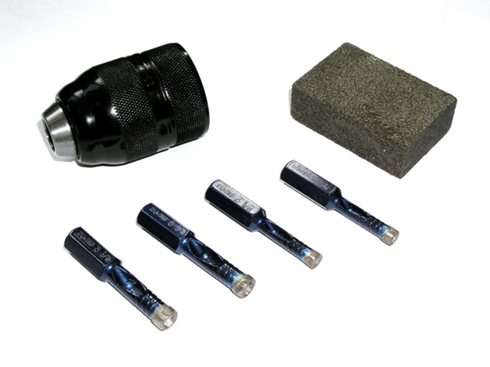 TEGELBOOR DIAMANT SET 4 STUKS + ADAPTOR - IR231622