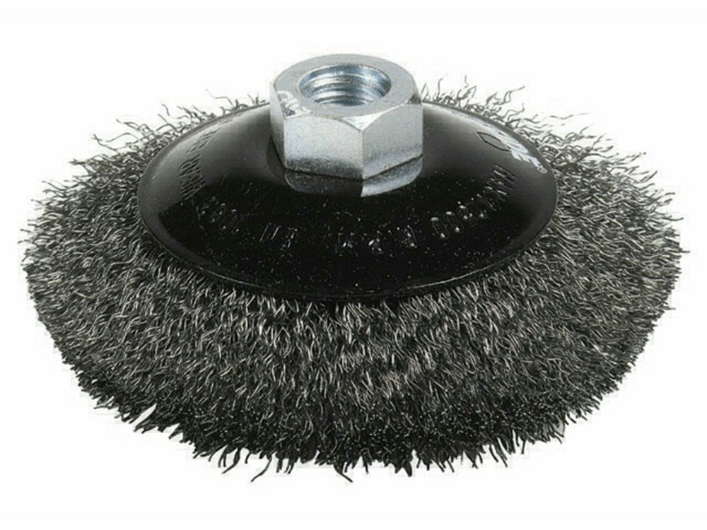 KEGELBORSTEL GEGOLFD STAAL D100X10MM M14 - IR243004