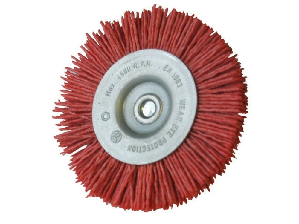 RONDE NYLON SCHUURBORST. D100X10 GROF-ROOD - IR243045